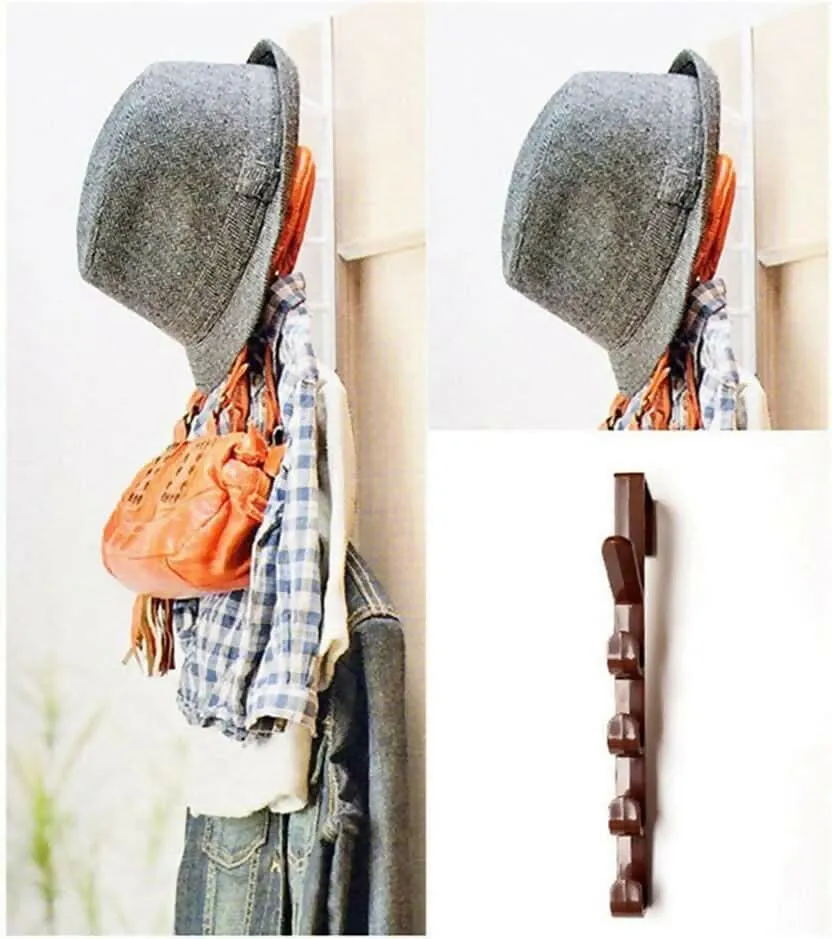 5-Layer Over-Door Hook Organizer for Coats, Bags, and Accessories