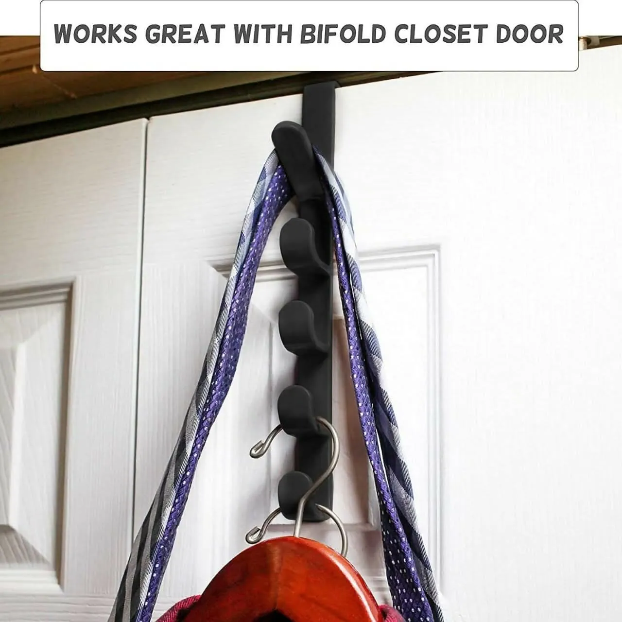 5-Layer Over-Door Hook Organizer for Coats, Bags, and Accessories