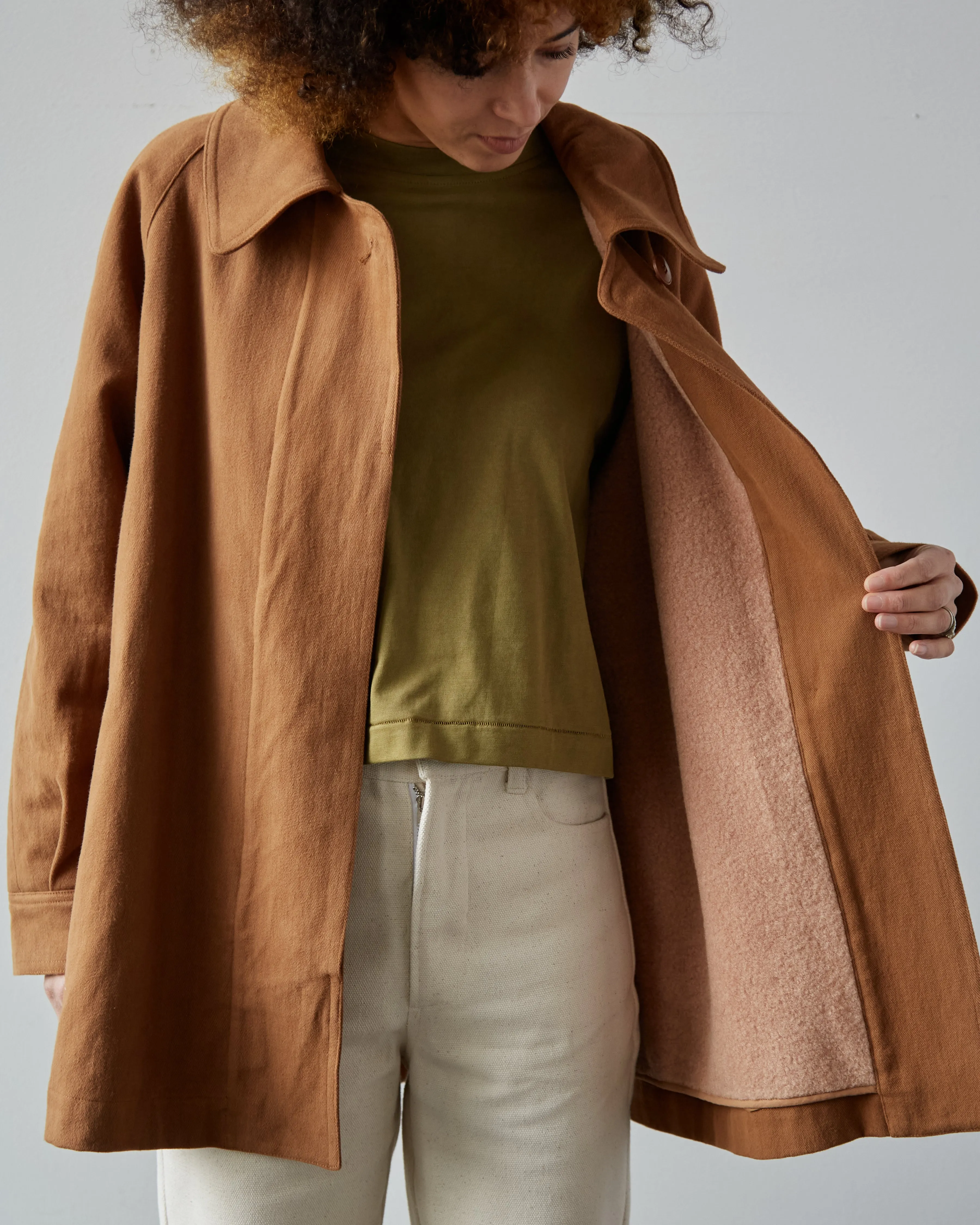 7115 Layered Short Coat, Cinnamon