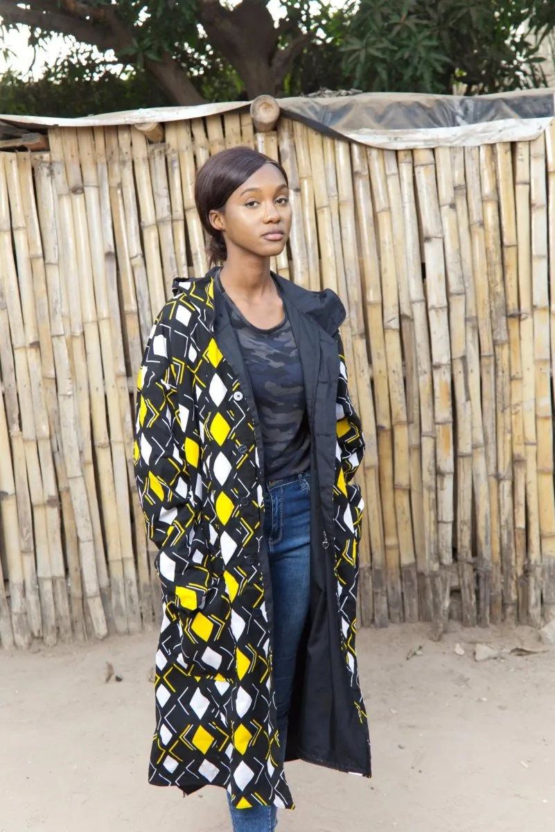 African Summer Parka In Black & Yellow