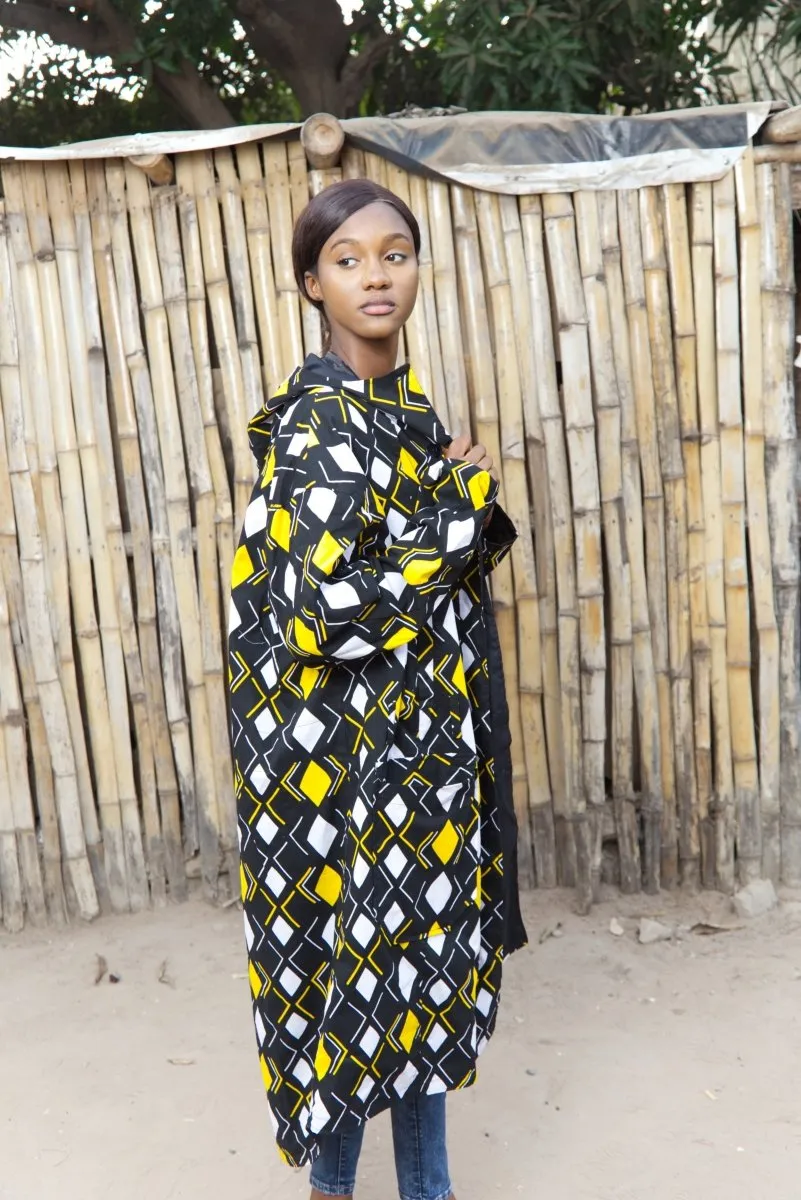 African Summer Parka In Black & Yellow