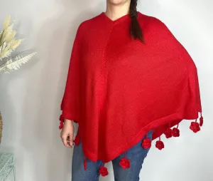 Alpaca/Cotton Knitted Poncho, Bolivia/Peru