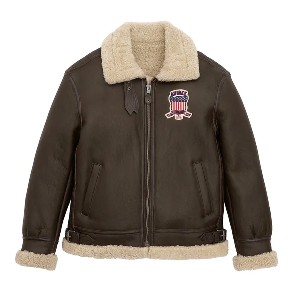 Avirex Sheepskin Shearling Leather Jacket