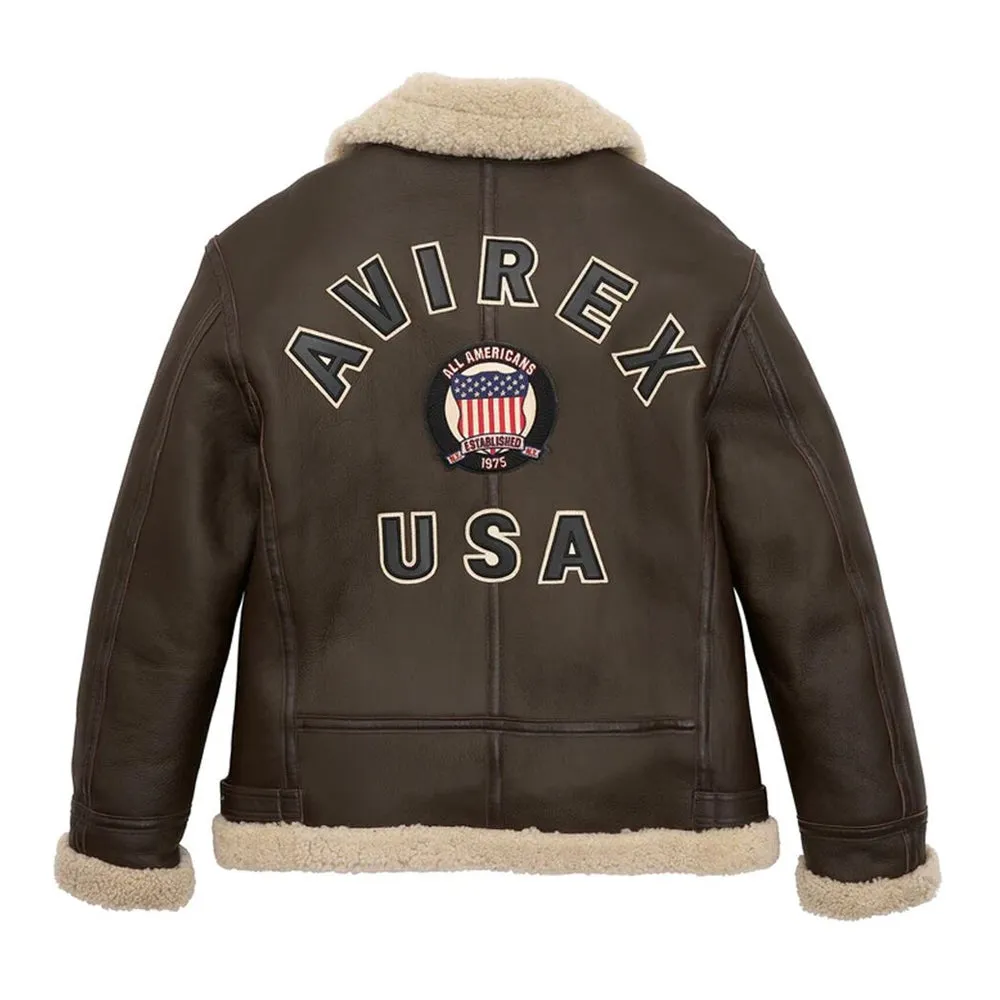 Avirex Sheepskin Shearling Leather Jacket