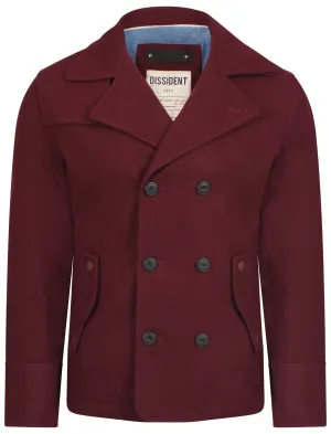 Baughman Wool Rich Double Breasted Jacket in Oxblood - Dissident