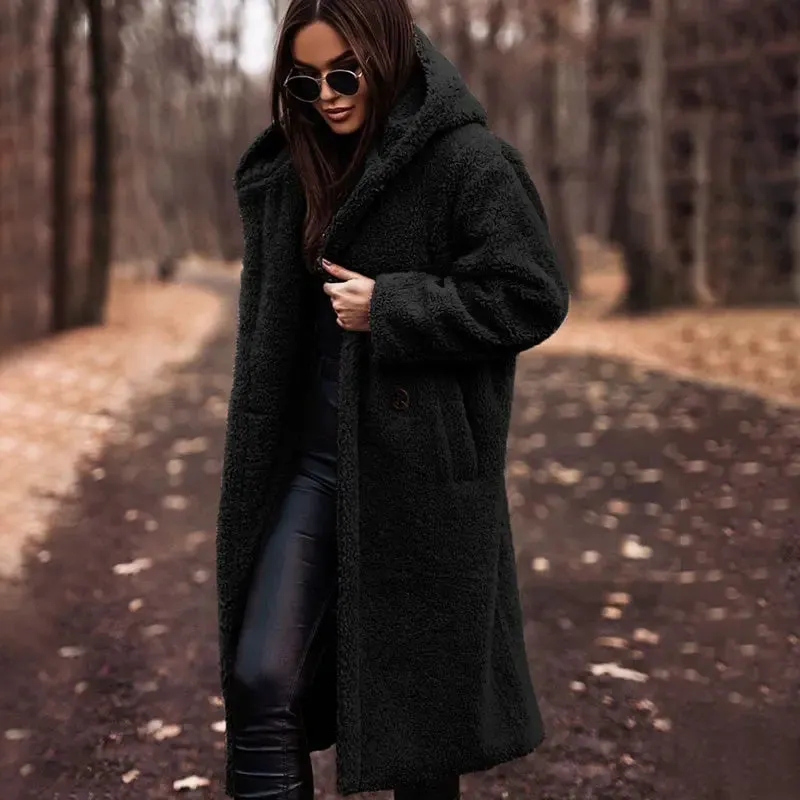 [Best Gift For Her] Women's Hooded Woolen Overcoat