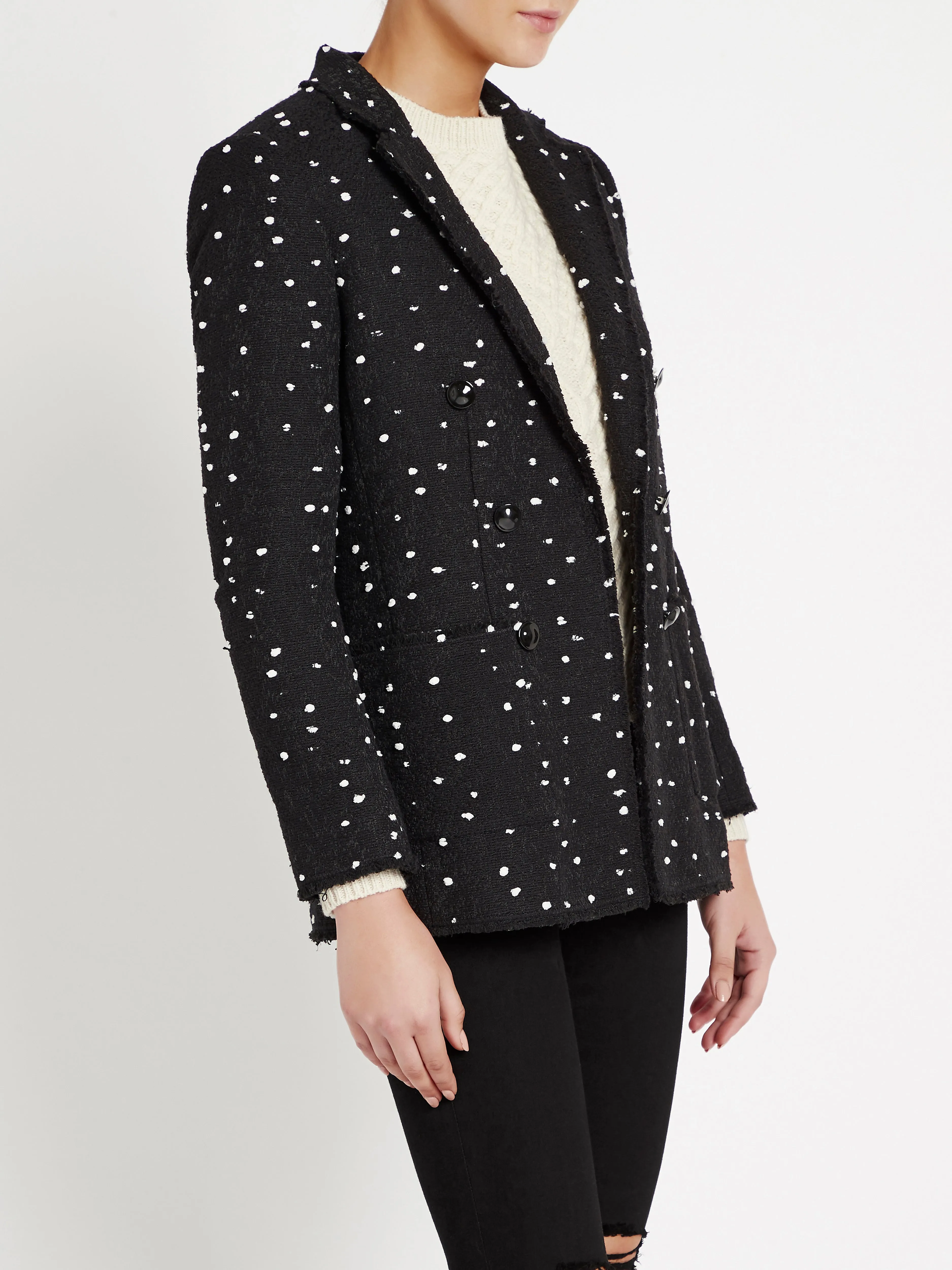 Boucle Dot Tweed Blazer