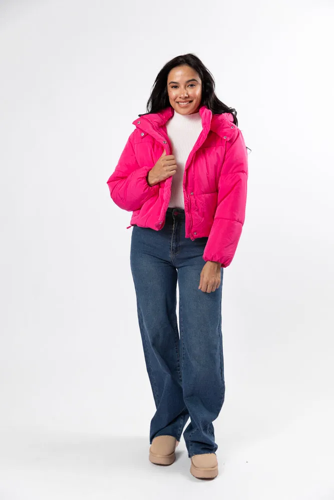 Called It Fuchsia Hooded Puffer Jacket FINAL SALE