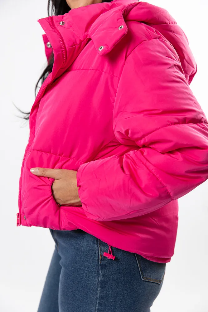 Called It Fuchsia Hooded Puffer Jacket FINAL SALE