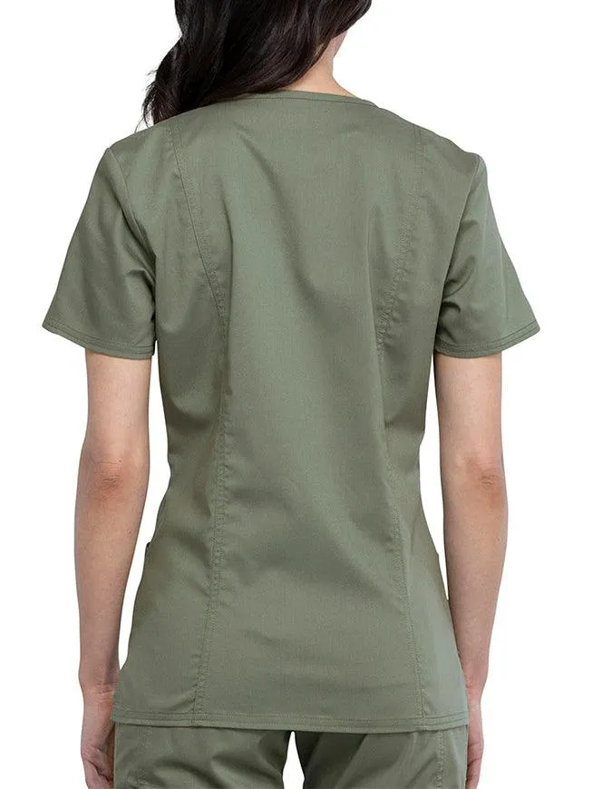 Cherokee Workwear Revolution Women's Mock Wrap Top