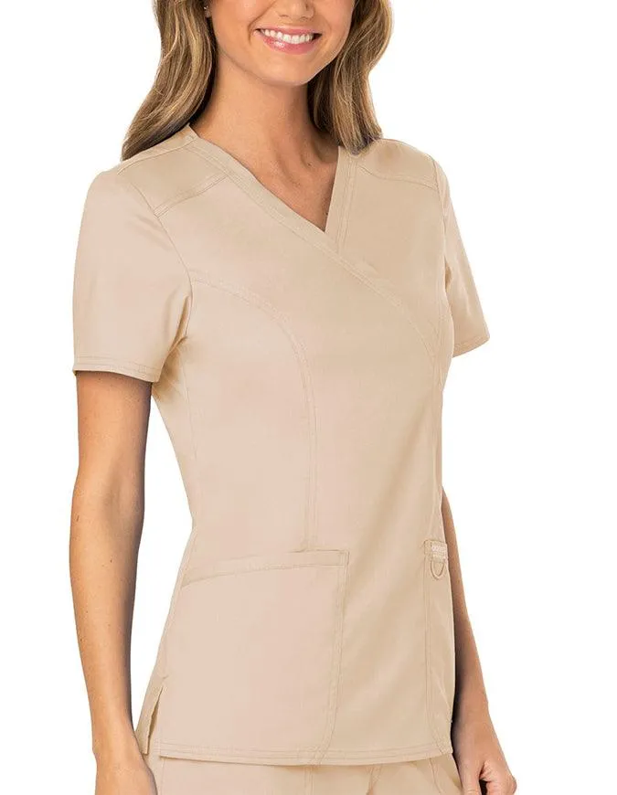 Cherokee Workwear Revolution Women's Mock Wrap Top