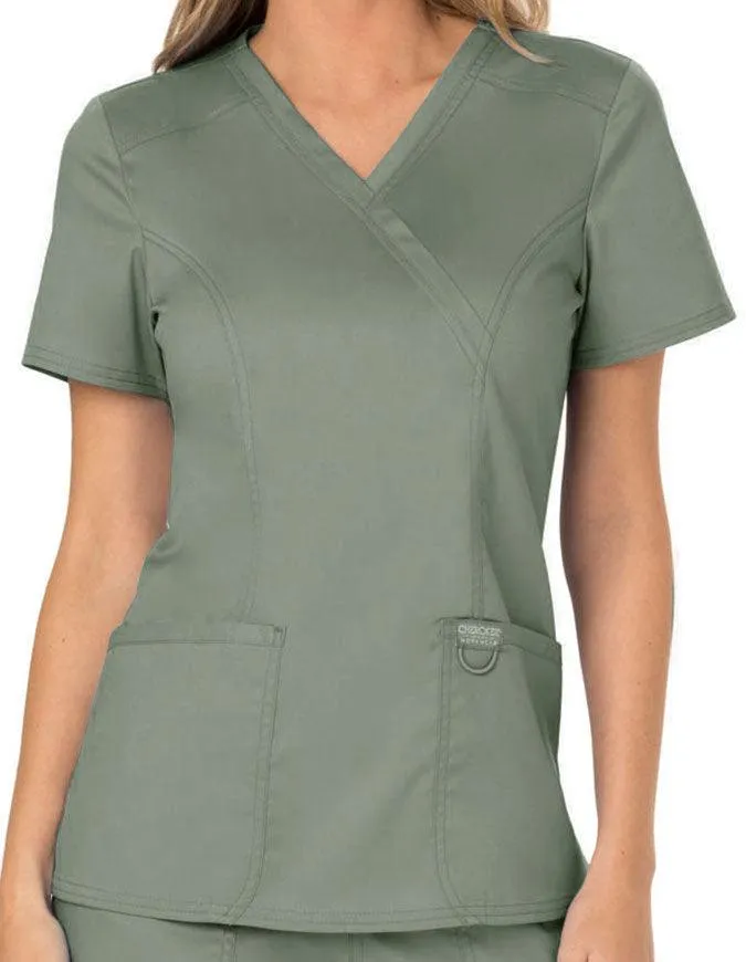 Cherokee Workwear Revolution Women's Mock Wrap Top