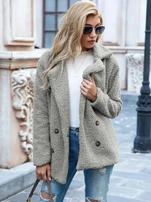 Chic Oversized Plush Faux Fur Teddy Coat - Women's Essential Outerwear