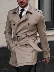 Classic British Style Short Trench Coat