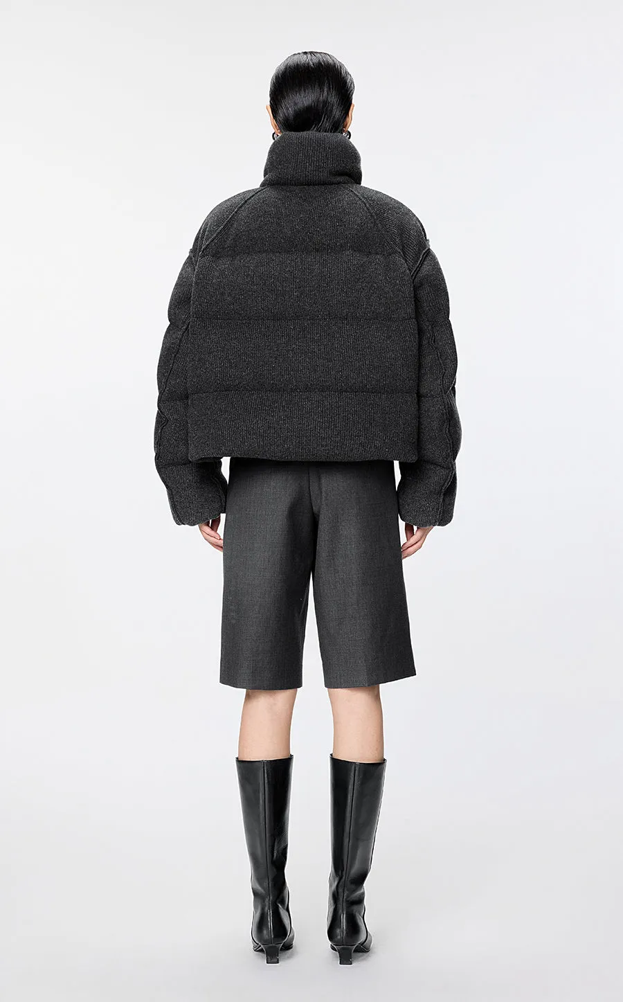 Coat / JNBY Cashmere-Blend Oversized Short Down Puffer