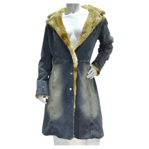 Decadence Rabbit Fur Denim Coat