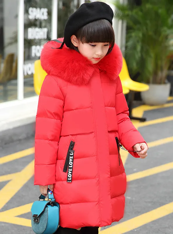 Duck Down Jacket For Girl Clothes Outerwear Fur