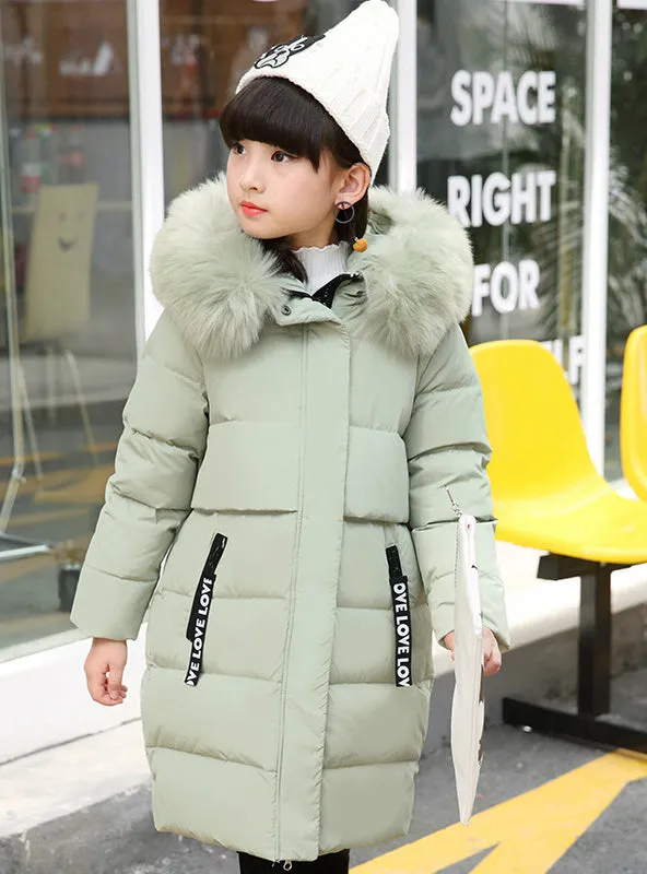 Duck Down Jacket For Girl Clothes Outerwear Fur