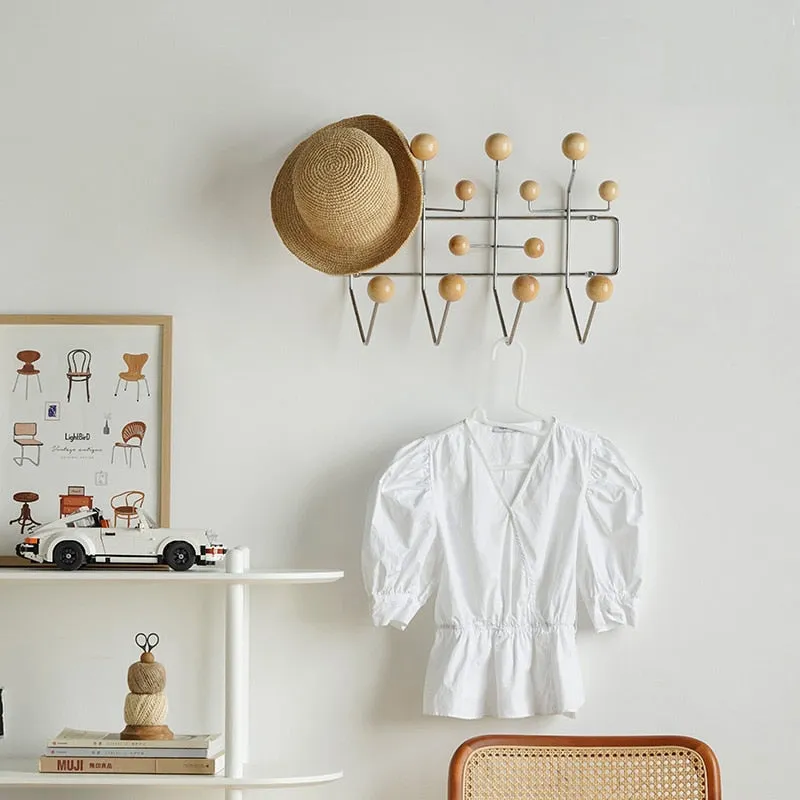 Eames Beech Dot Mid Century Style Wall Hook Rack