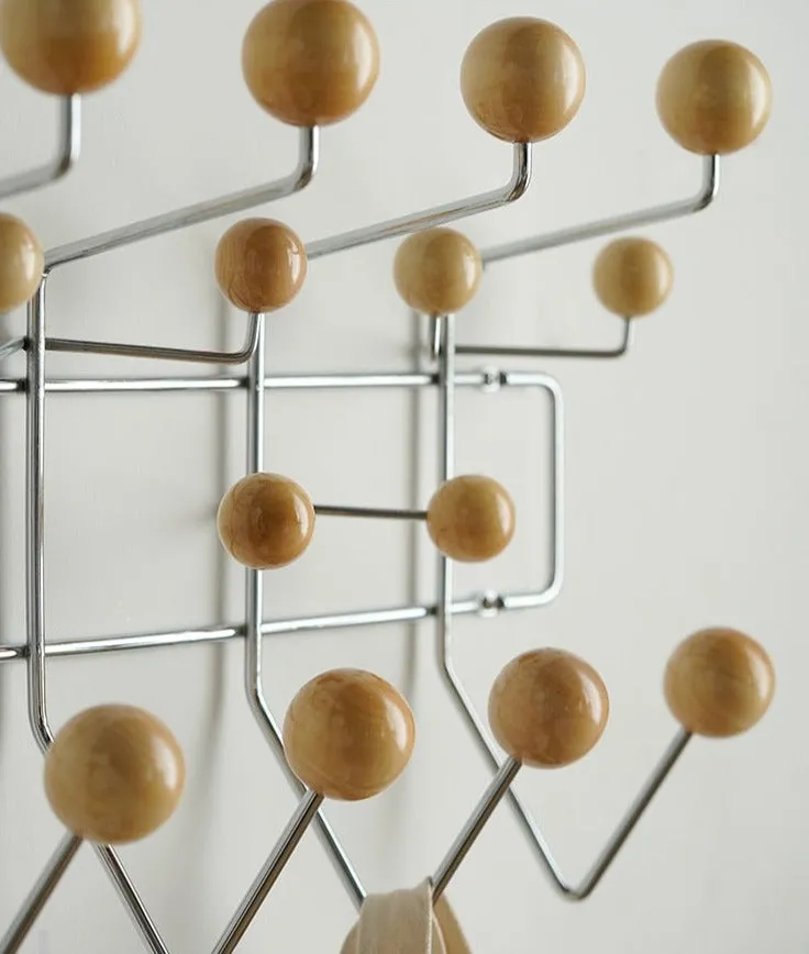 Eames Beech Dot Mid Century Style Wall Hook Rack