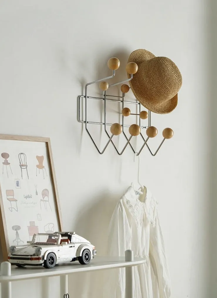 Eames Beech Dot Mid Century Style Wall Hook Rack