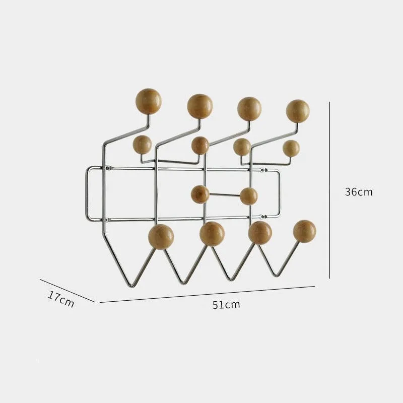 Eames Beech Dot Mid Century Style Wall Hook Rack