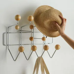 Eames Beech Dot Mid Century Style Wall Hook Rack