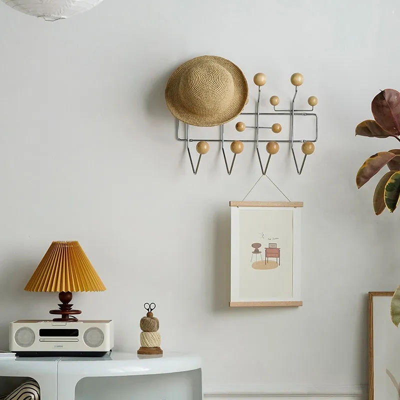 Eames Beech Dot Mid Century Style Wall Hook Rack