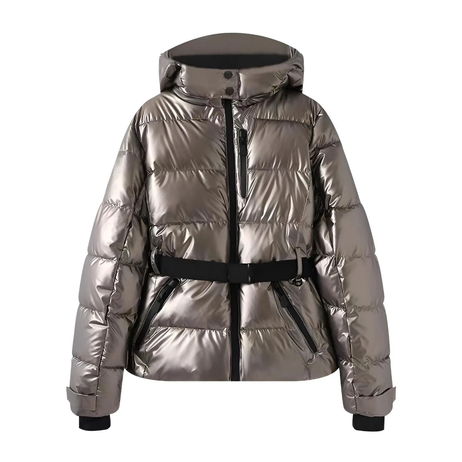 Fashion Waist Women's Hooded Belt Jacket