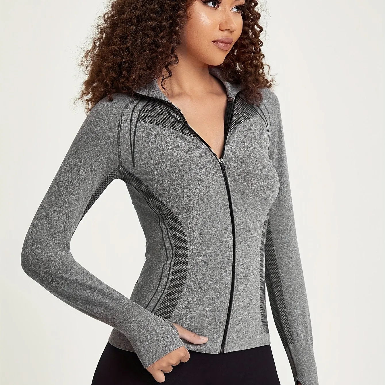 Feline | Women's long sleeve fitness and sports jacket with stripe decoration