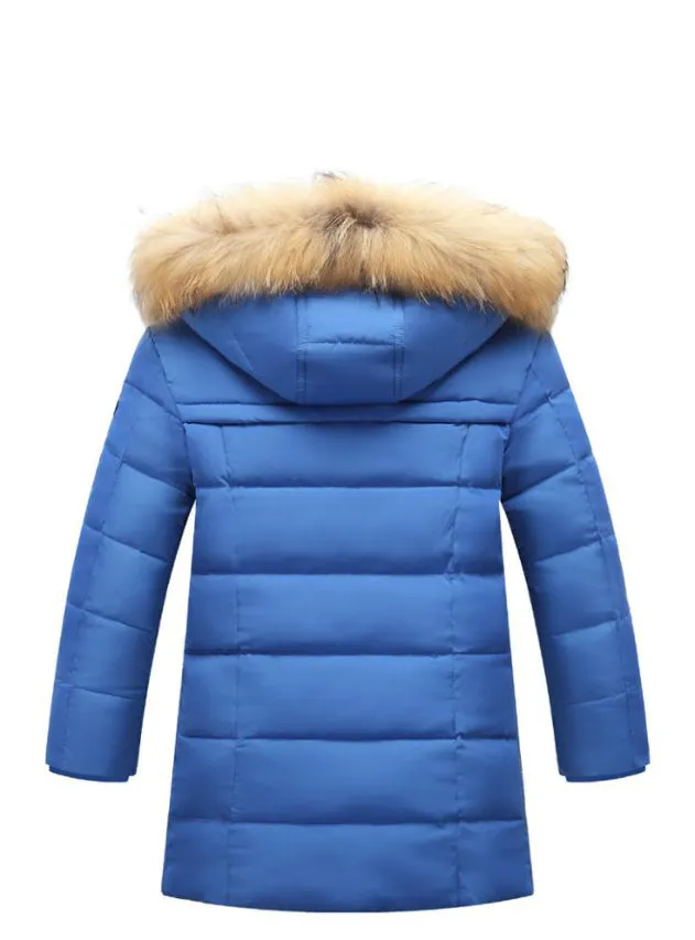 Fur Warm Coat Boys Hooded Down Outerwear