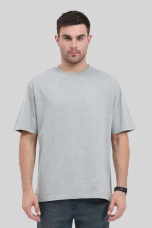 Grey Melange Oversized T-shirt for men