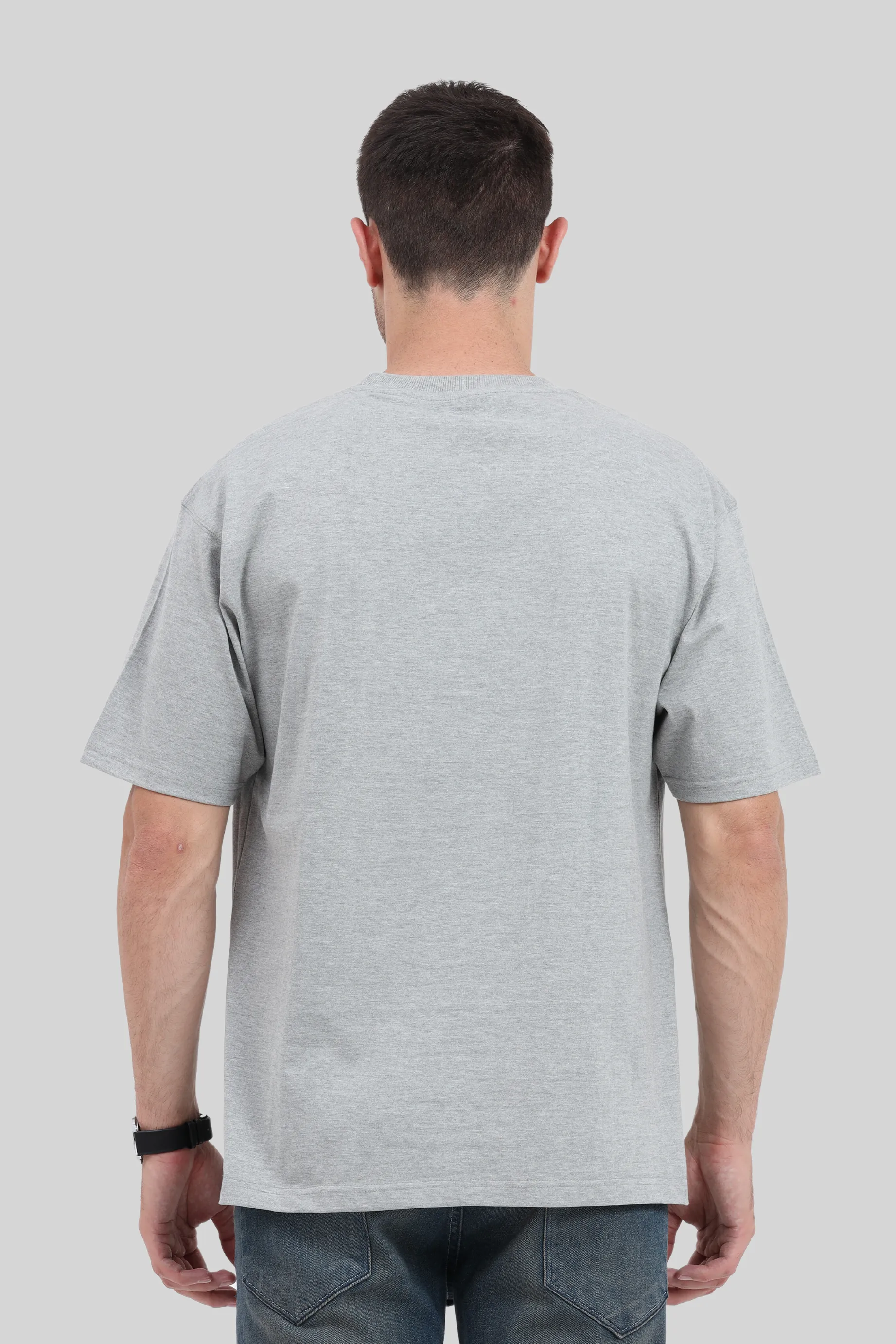 Grey Melange Oversized T-shirt for men