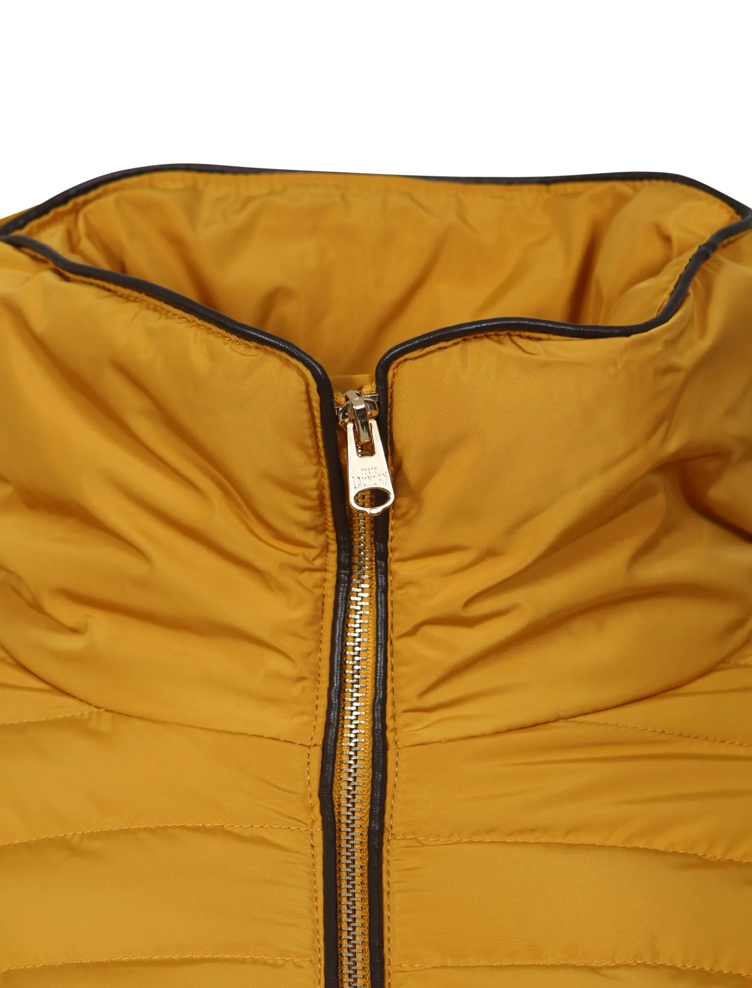 Honey Funnel Neck Quilted Jacket in Old Gold - Tokyo Laundry