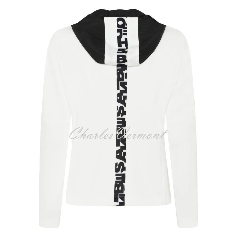 I'cona Hooded Letter Print Jacket - Style 67159-60144-90 (Black / Ivory)