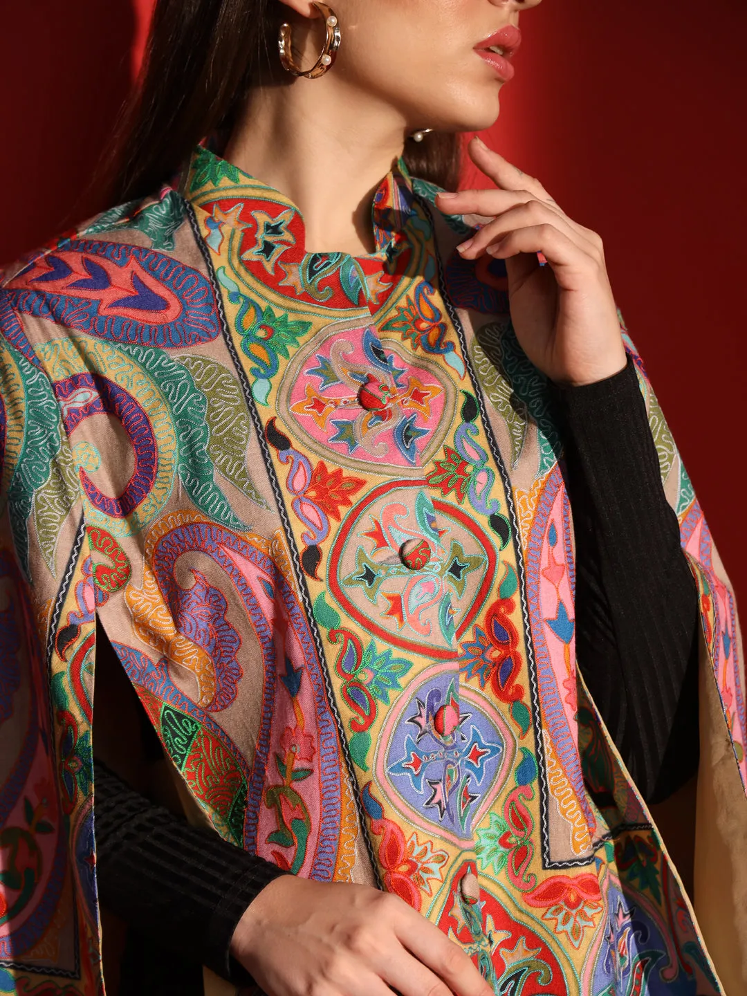 Kalamkari cape for women : Free Size