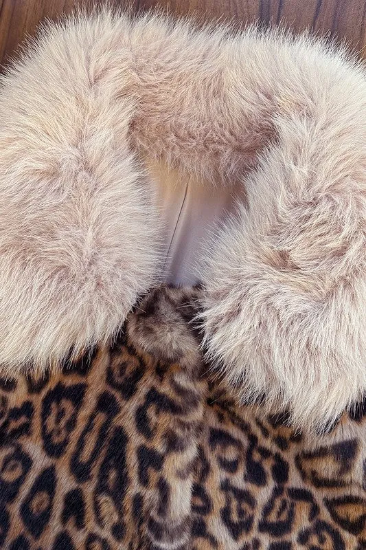 Leopard Print Faux Fur Coat