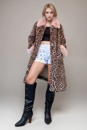 Leopard Print Faux Fur Coat