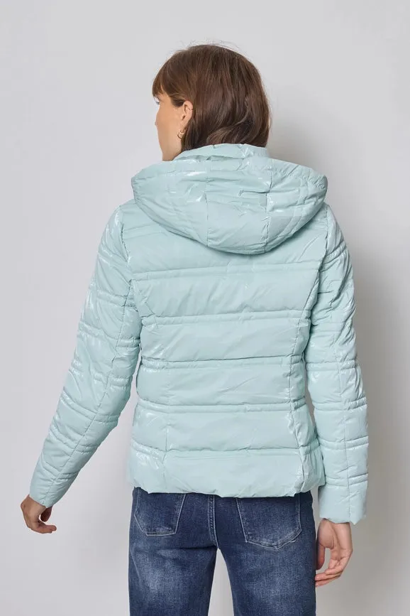 Light and Shiny Down Jacket with hood SKY BLUE