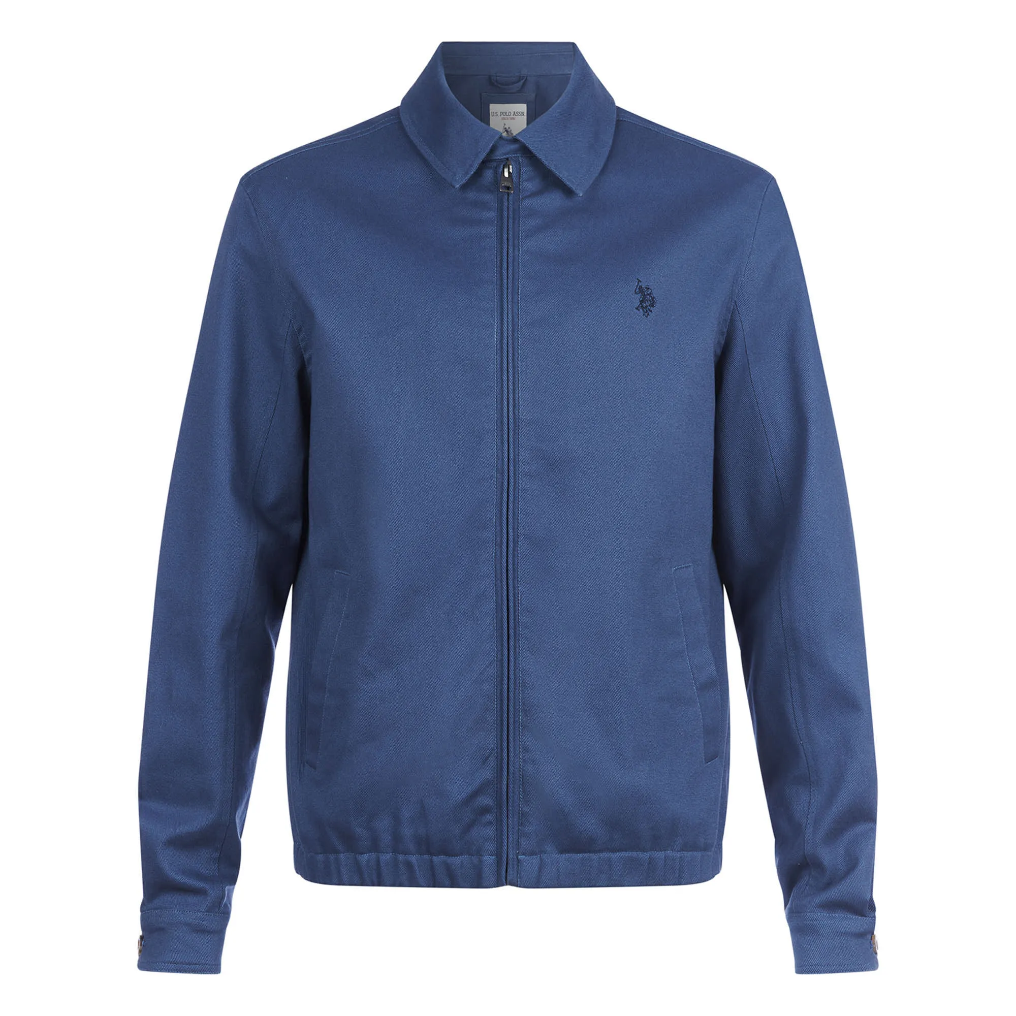 Mens Collared Harrington Jacket in Dark Denim