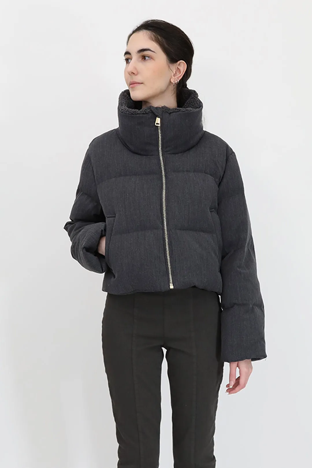 MERIBEL CROPPED COAT IN GOOSE DOWN