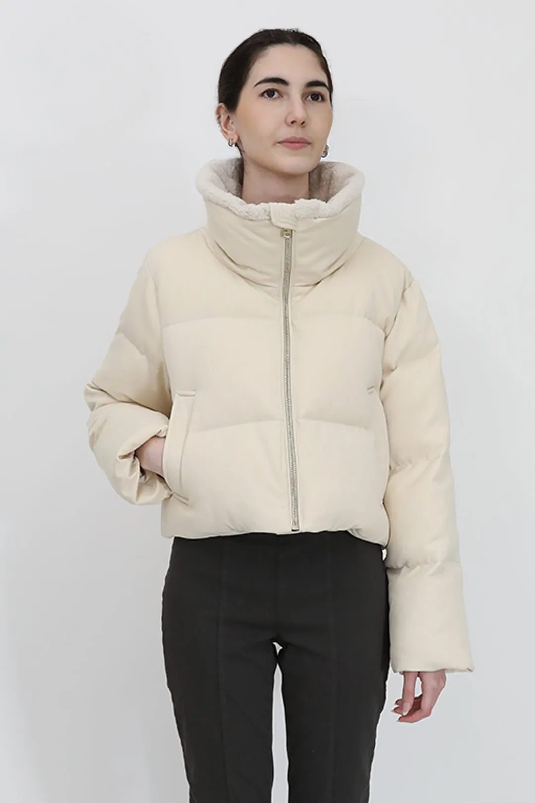 MERIBEL CROPPED COAT IN GOOSE DOWN