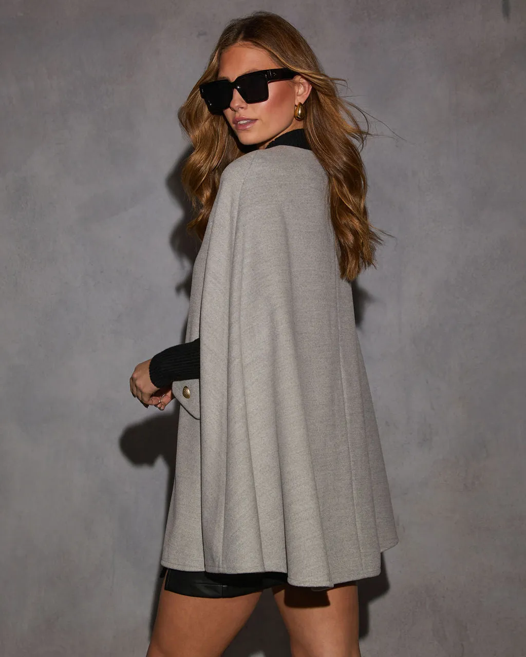 Midnight Moon Cape Sleeve Coat