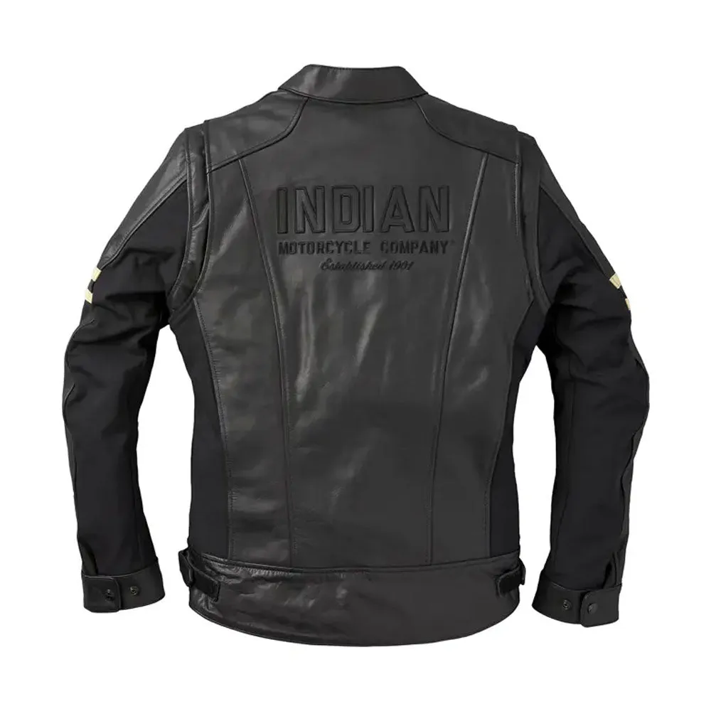 Polaris  Blake Leather Riding Jacket with Removable Liner Warm Soft Durable Black