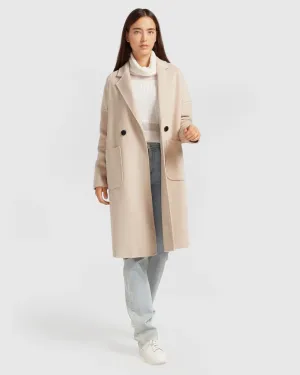 Publisher Double-Breasted Wool Blend Coat - Sand