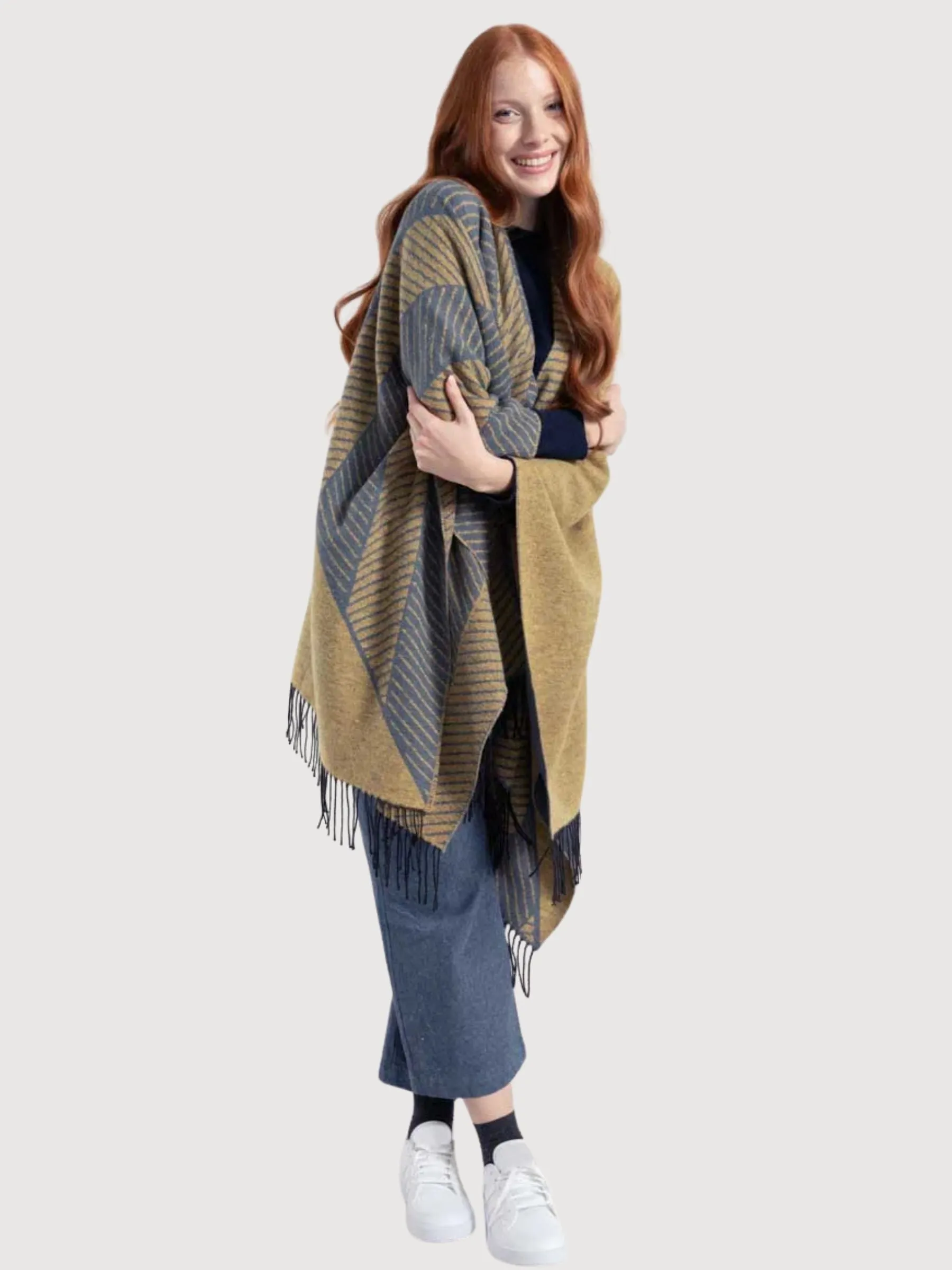 Recycled Cotton Cape Indiana Yellow-Denim woman | Rifò