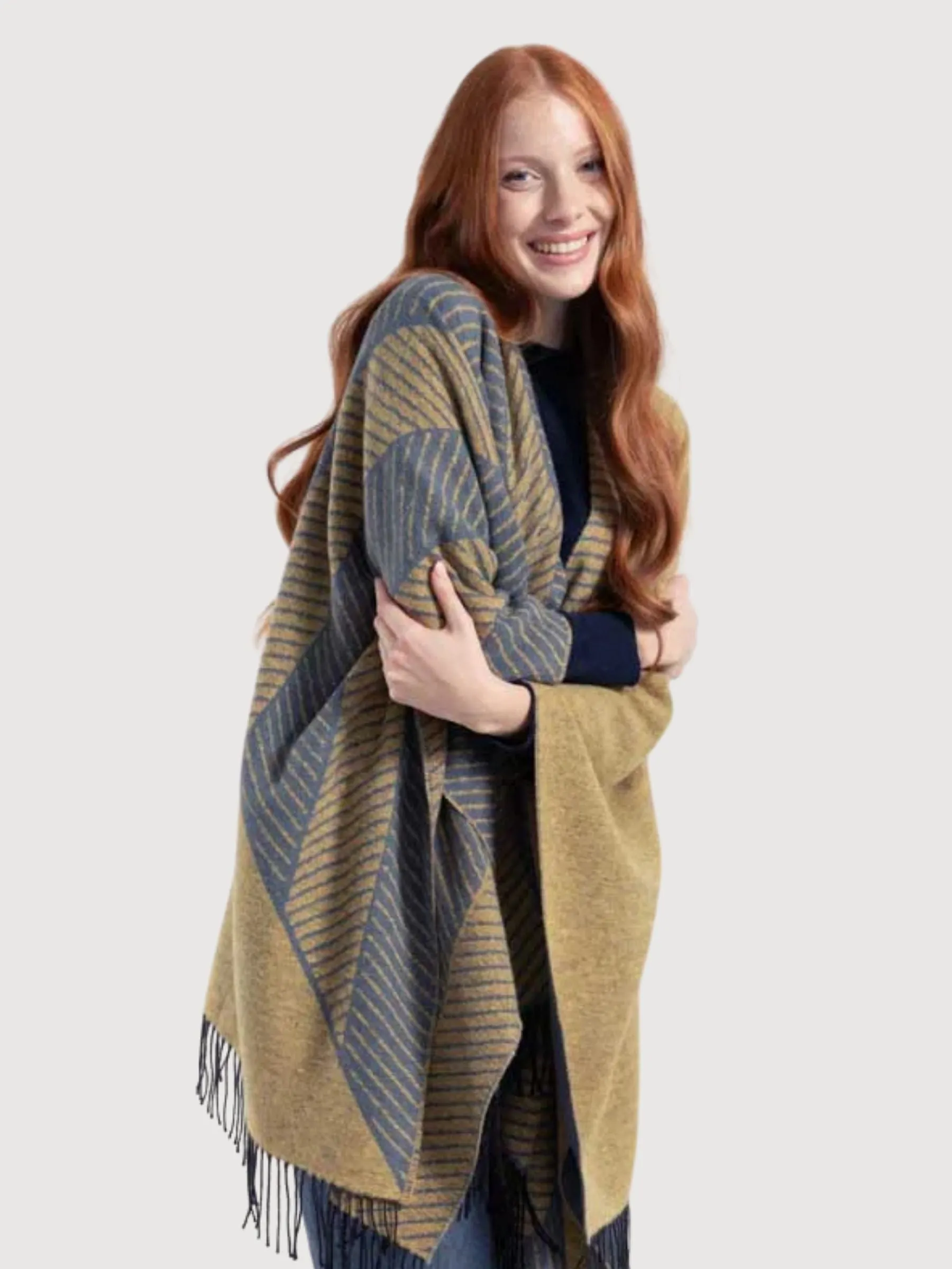 Recycled Cotton Cape Indiana Yellow-Denim woman | Rifò