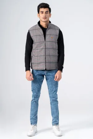 Reversible Quilted Jacket Khaki Blue