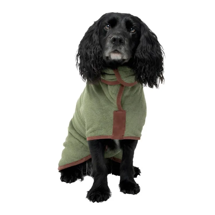 Ruff and Tumble Country Collection Dog Drying Coat - Moss