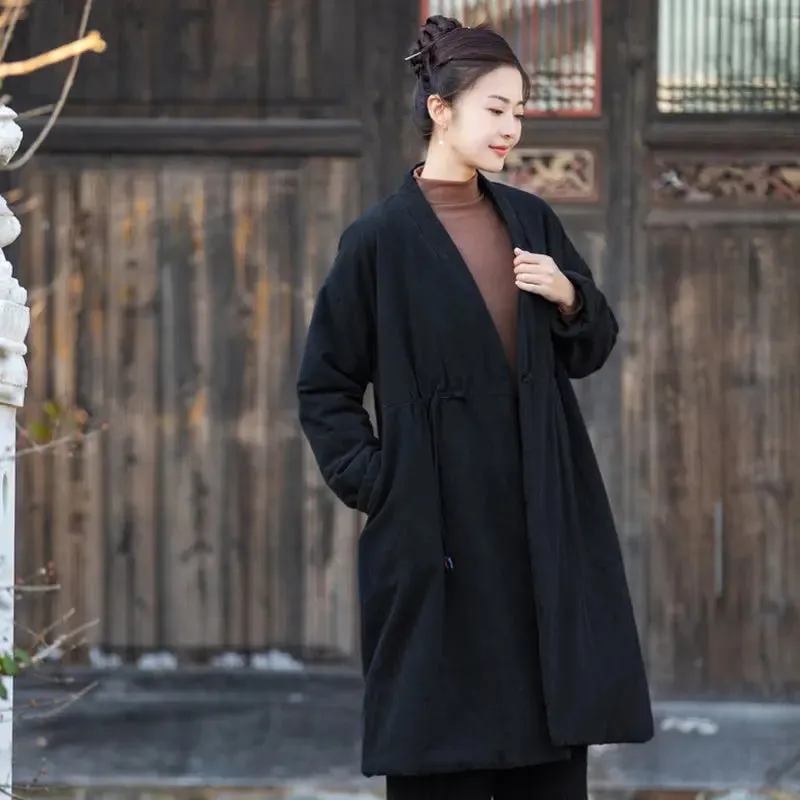 Stylish Women's Black Linen Cape Jacket for Cold Winter Days